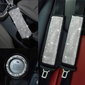 leather seat belt shoulder pads with bling