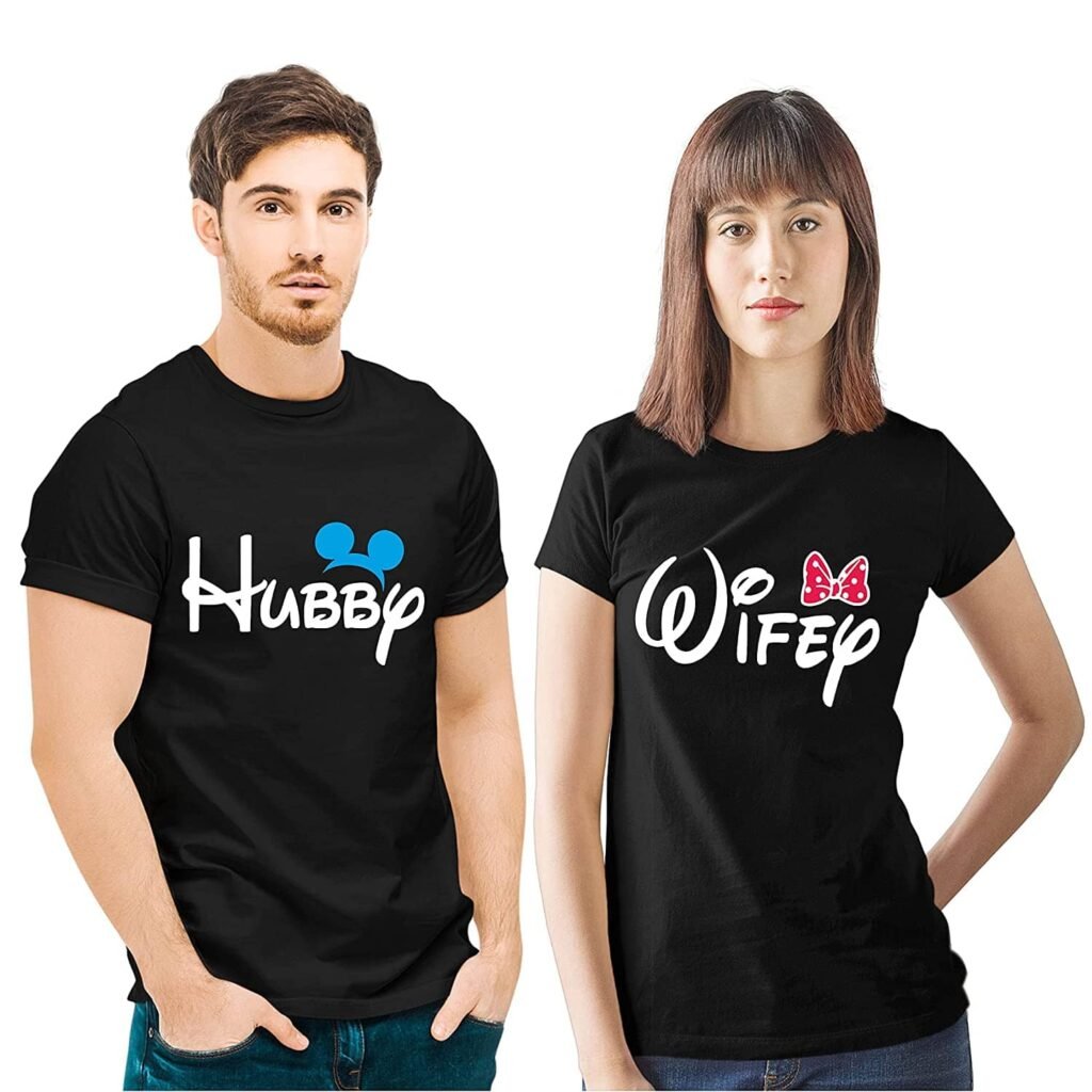 lover couple same t-shirts