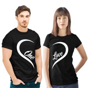 lover couple same t-shirts