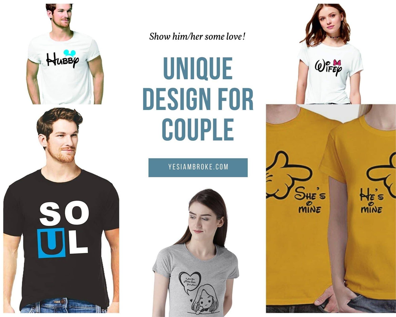 unique design for couple tshirts