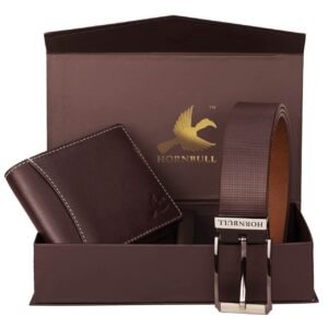 Brown Wallet and Brown Belt Men's Combo Gift Set