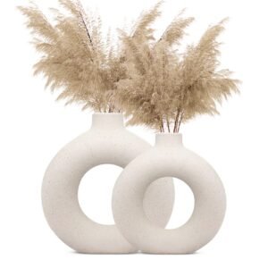 White Vase, Flower Vase, Pampas Grass Vase ceramic Vase